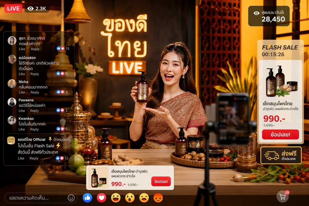 กลยุทธ์ Live Commerce ที่แบรนด์ไทยใช้แล้วได้ผลจริง พร้อมเทคนิคปิดการขาย