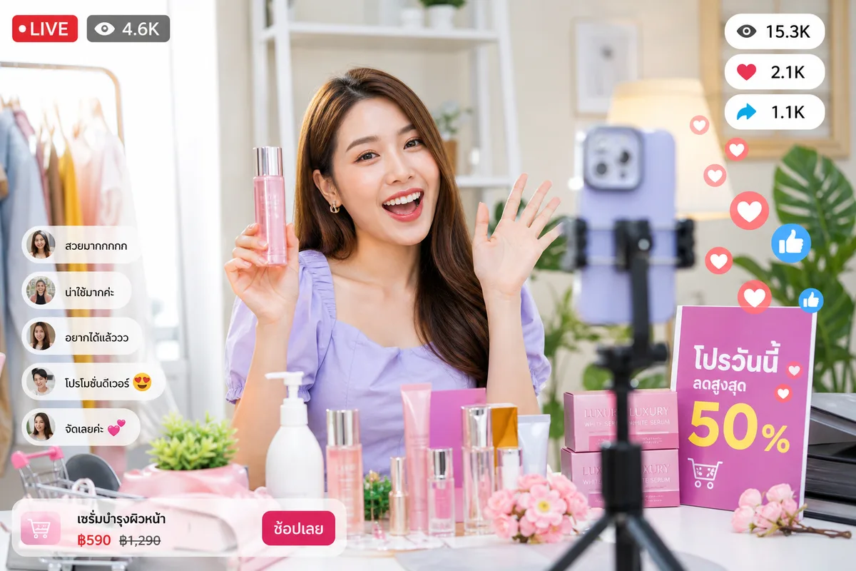 Live Commerce คืออะไร? มือใหม่เริ่มต้นขายของออนไลน์ผ่านไลฟ์ให้ยอดขายพุ่ง