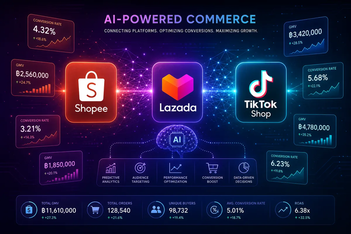 AI แนะนำสินค้าบน Shopee, Lazada และ TikTok Shop ช่วยเพิ่มยอดขายอย่างไร 2569