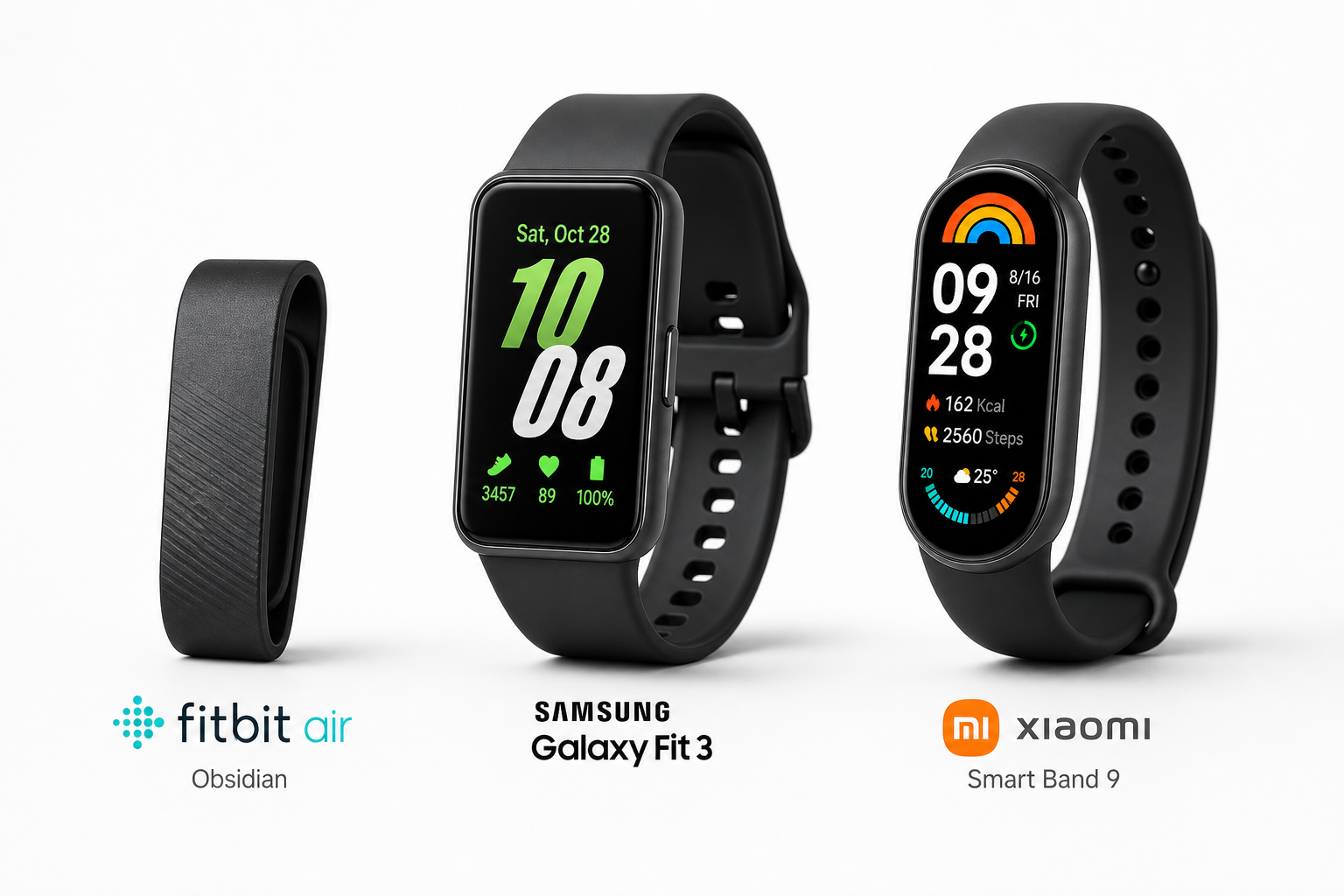 Fitbit Air Obsidian vs Samsung Galaxy Fit 3 vs Xiaomi Smart Band 9: เลือกสายรัดข้อมือรุ่นไหนคุ้มกว่าในปี 2026