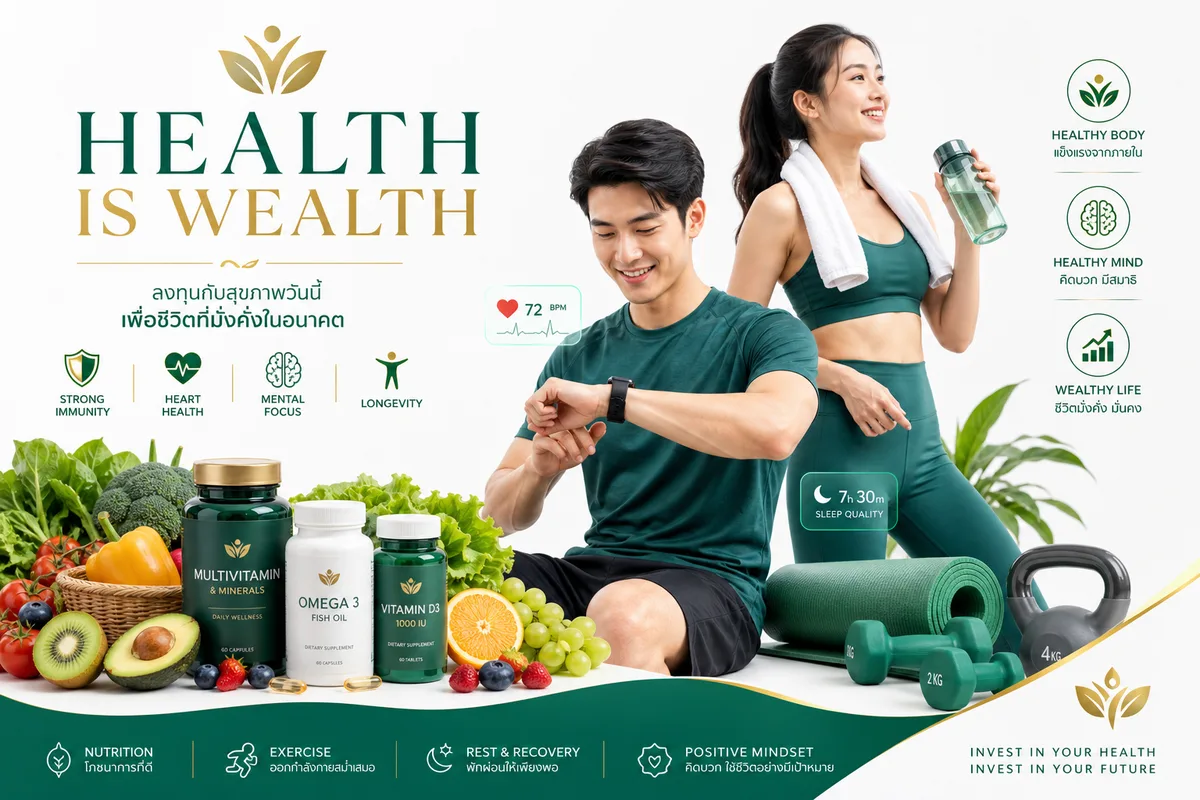 คนไทยลงทุนสุขภาพ 3,000 บาท/เดือน: เทรนด์ "Health is Wealth" ปี 2569 ที่เปลี่ยนโครงสร้างพฤติกรรมถาวร
