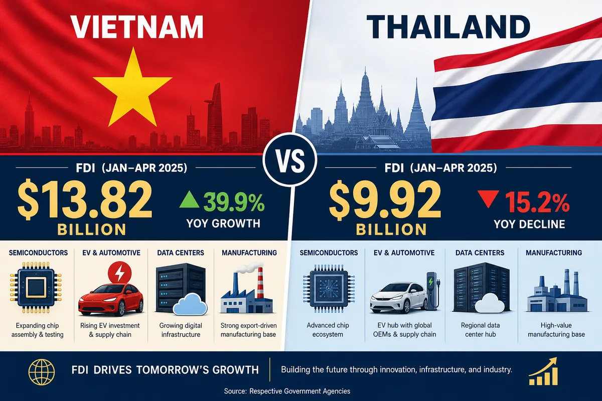 เวียดนาม vs ไทย: เปรียบ 6 อุตสาหกรรม ใครดึงนักลงทุนต่างชาติได้เหนือกว่า?