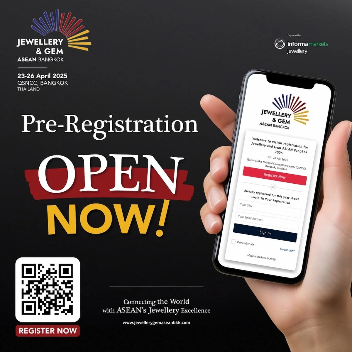 เปิดลงทะเบียนงาน "Jewellery &amp; Gem ASEAN Bangkok 2025 (JGAB)"