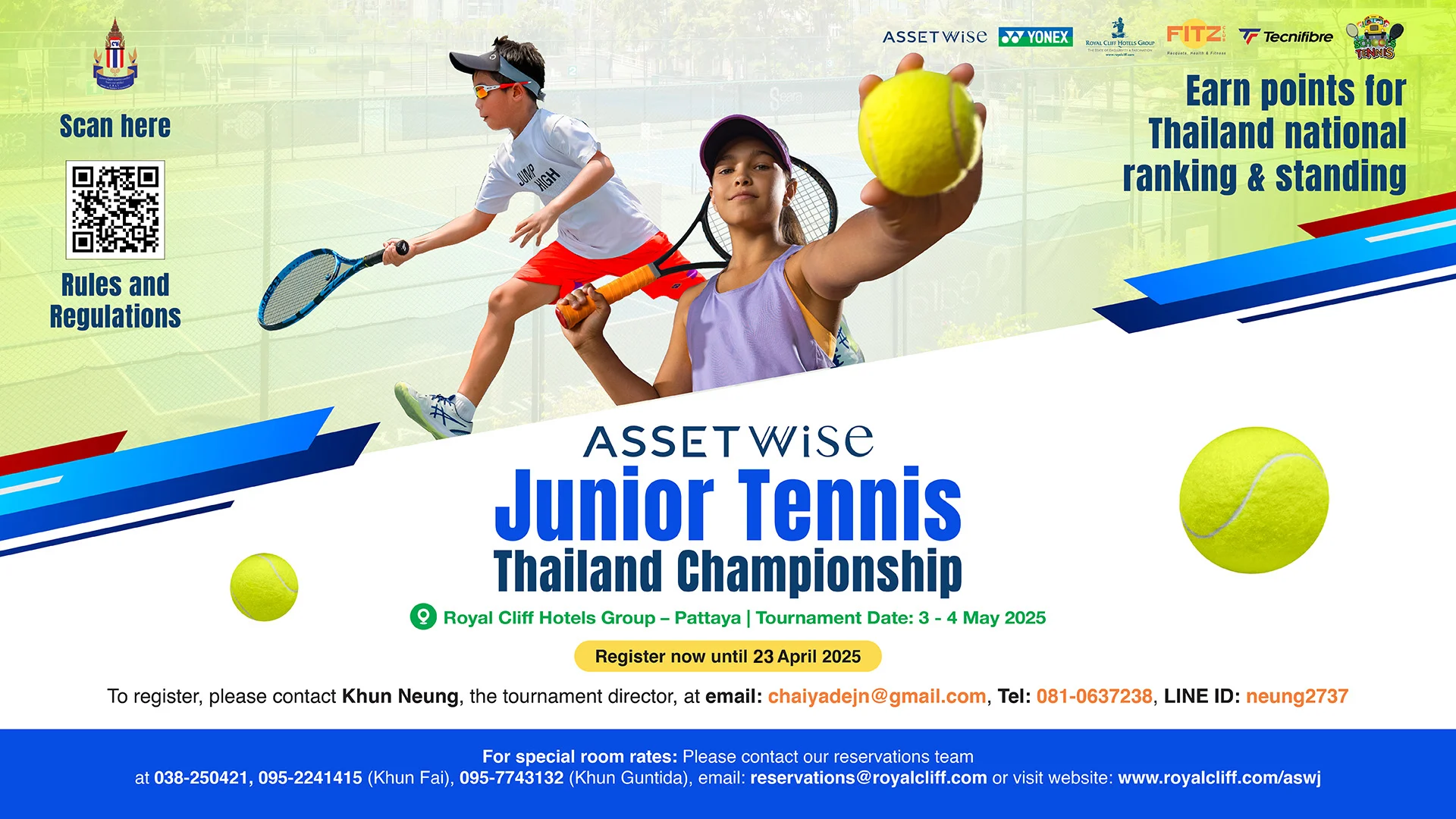 Get Ready for the 3rd AssetWise Junior Tennis Thailand Championship on 2 – 4 May 2025