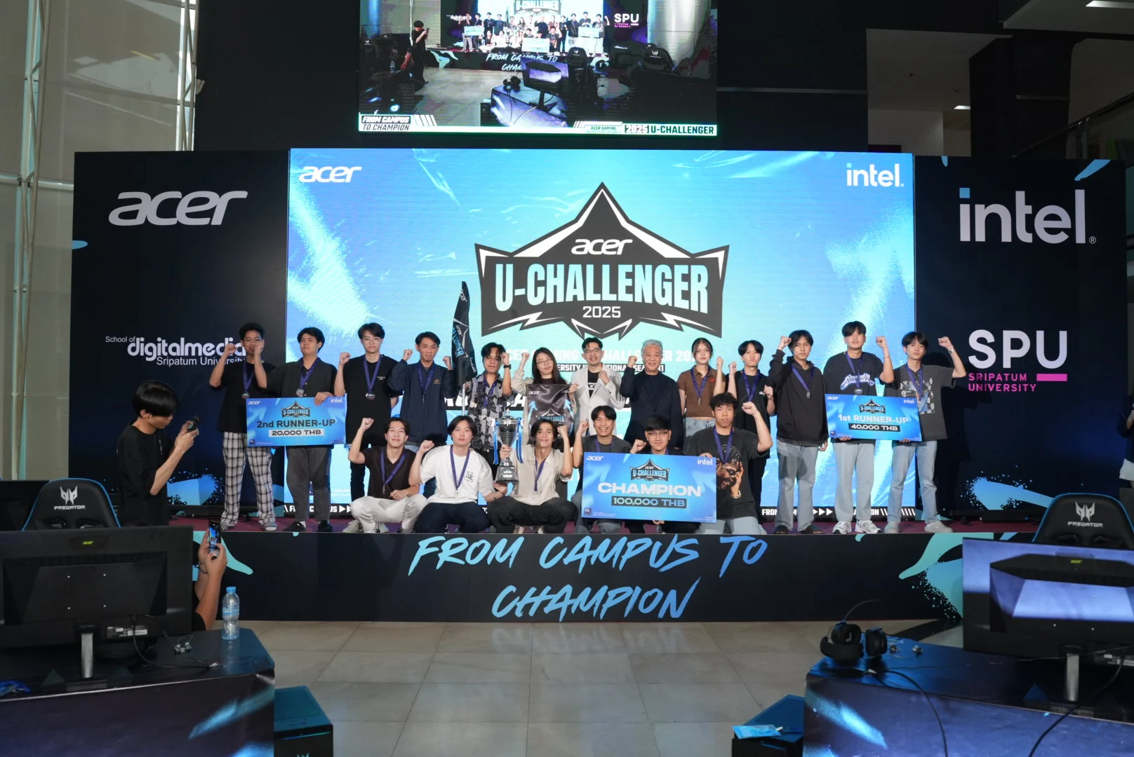 เอเซอร์ ร่วมกับ อินเทล ปิดฉากศึกอีสปอร์ต ระดับมหาวิทยาลัยสุดมันส์ "ACER U-Challenger 2025" ทีม ABBACK จาก ม. ศรีปทุม เข้าป้ายแชมป์ คว้าตั๋วลุย Thailand Predator League 2026