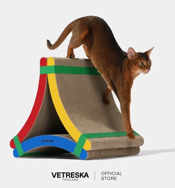 แมวฟินแน่! ที่ลับเล็บแผ่นกระดาษลูกฟูก VETRESKA Chroma Cat Scratcher