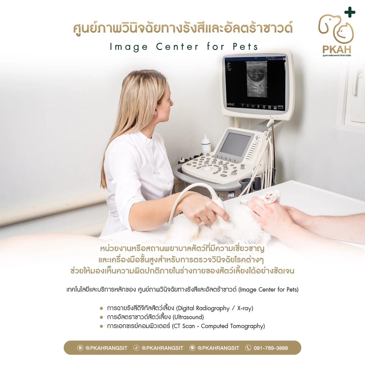 ศูนย์ภาพวินิจฉัยทางรังสีและอัลตร้าซาวด์ (Image Center for Pets) - ศูนย์การสัตวแพทย์ PAKH รังสิต