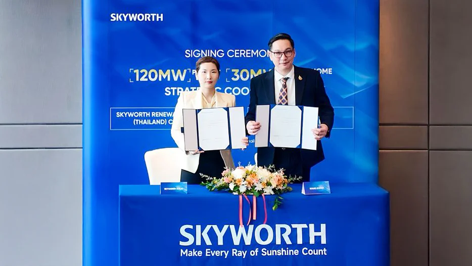 SKYWORTH PV จับมือ Solve System ลงนาม MOU พัฒนาโครงการโซลาร์ 120MW และโซลาร์โฮม 30MW ในไทย