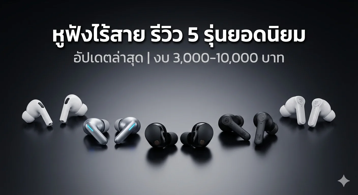 หูฟังไร้สาย รีวิว 5 รุ่นยอดนิยม งบ 3,000-10,000 บาท อัปเดตล่าสุด